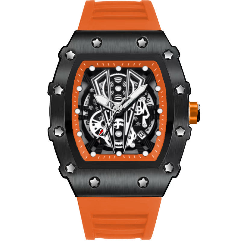 Montre Quartz en forme de barillet pour hommes Casual Sport