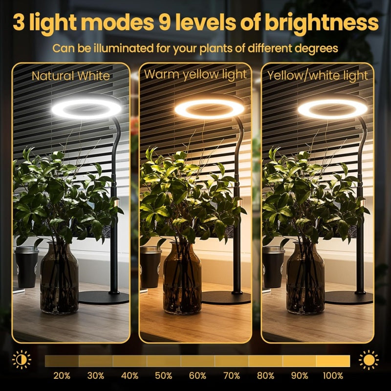 LED Grow lumières pour les plantes d'intérieur Halo anneau plein spectre croissance lampe Veg