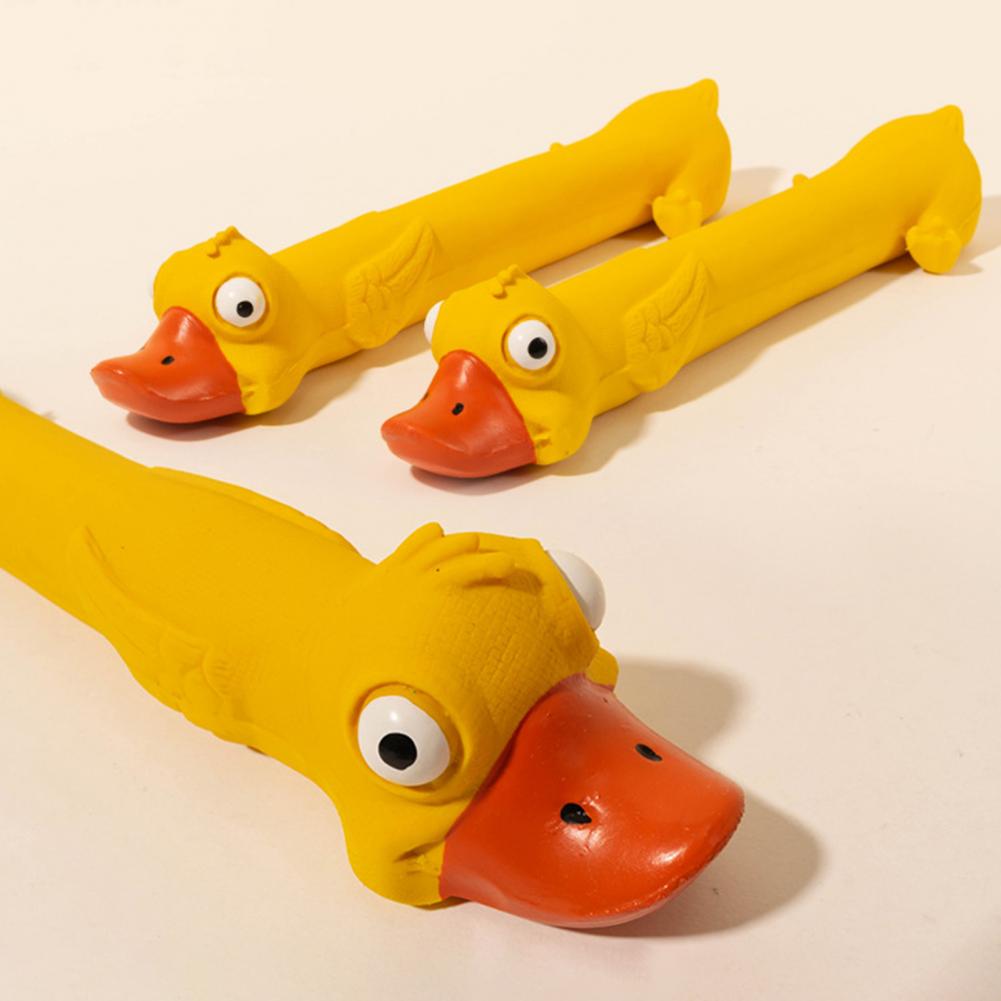 Dents Grinding Latex Dog Toy Dental Health Durable Dog Toy Mignon Yellow Duck Design Squeak