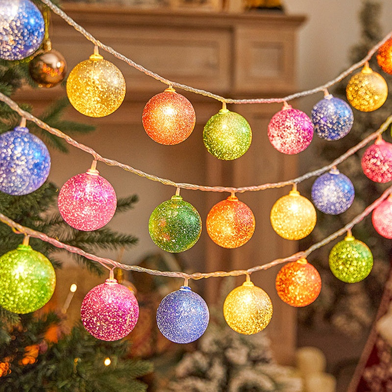 Balle électroplaçante couleurs lumières chaîne arbre de Noël pendentif XINGX