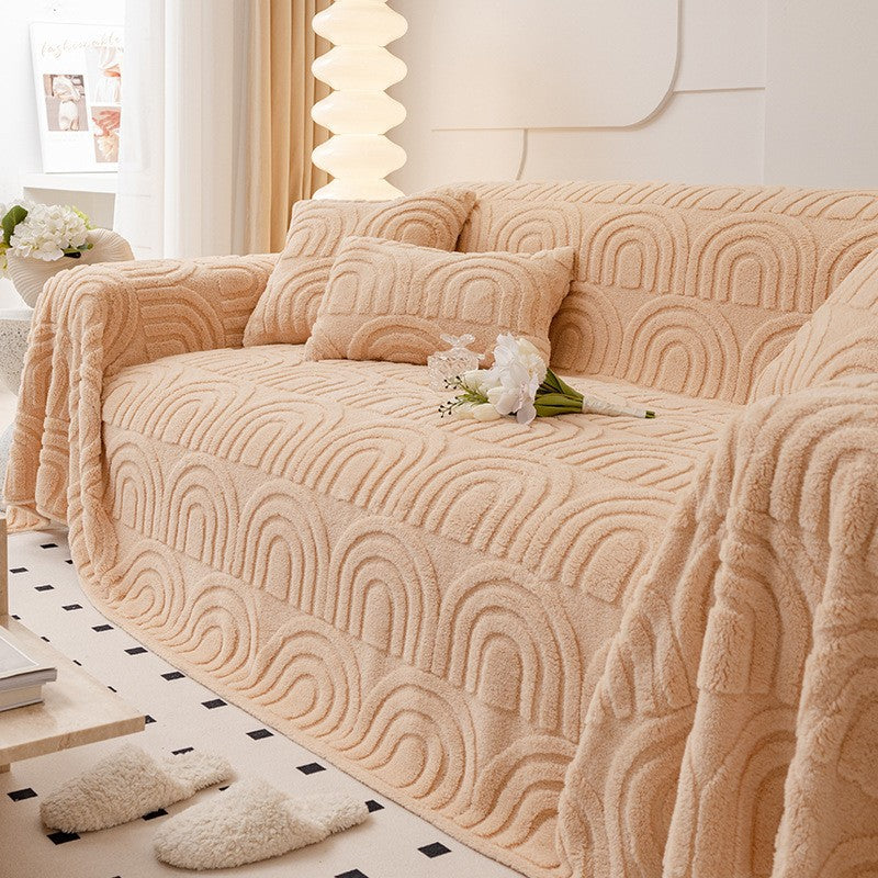 Couverture de canapé en peluche haut de gamme de luxe Couverture épaissée en peluche pour les coussins de canapé