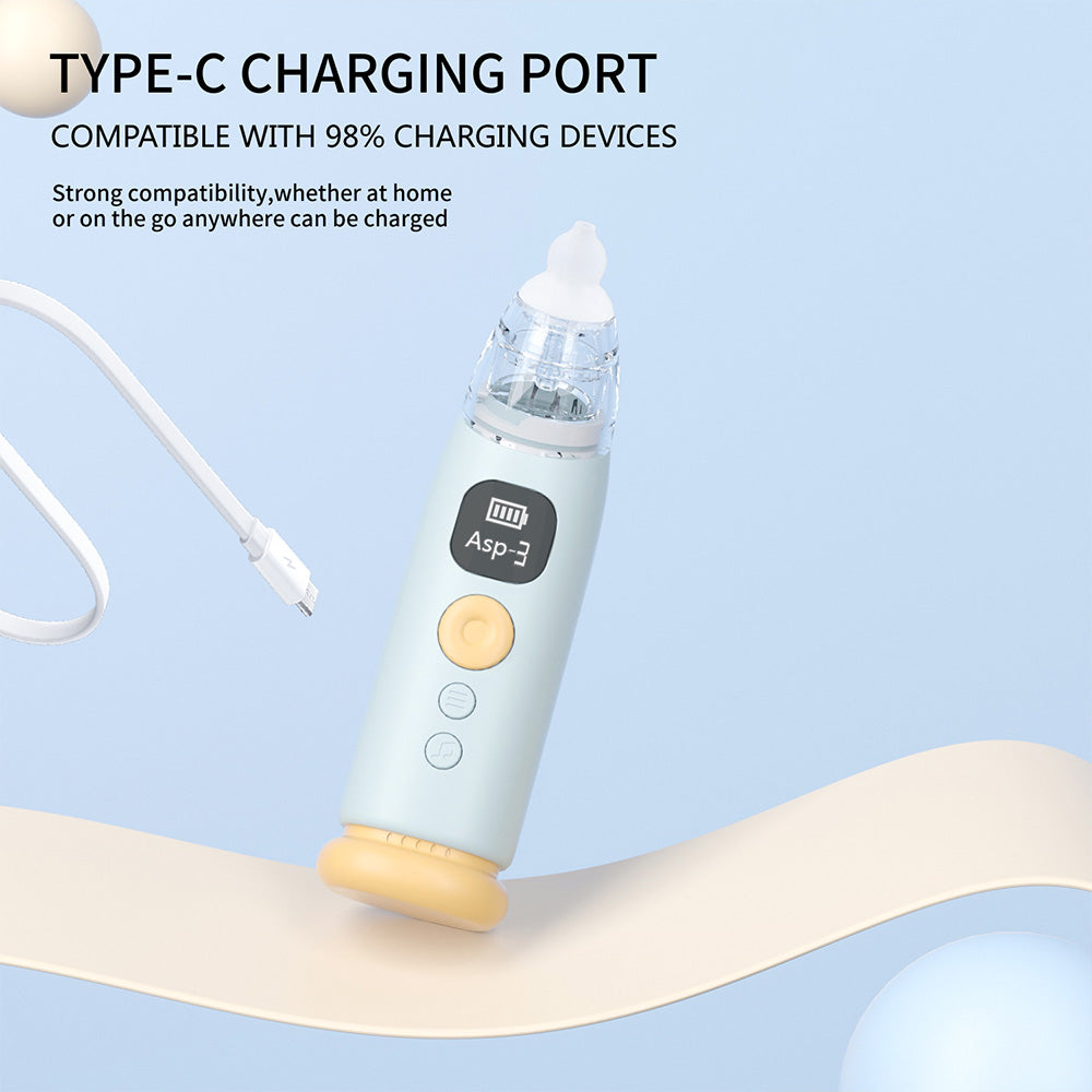 Electric Baby Nasal Aspirator Baby Nose Sucker 3 Suction Levels Low Noise Anti-backflow