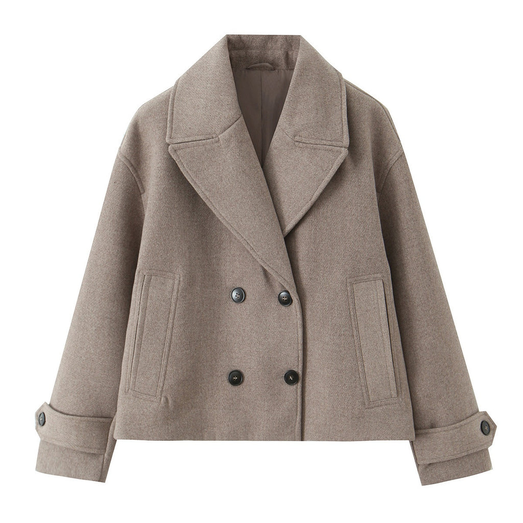Veste en laine courte à deux seins mode
