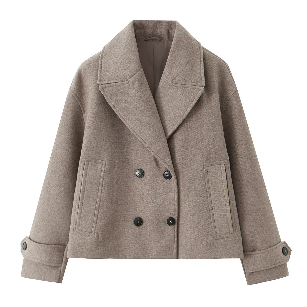 Veste en laine courte à deux seins mode