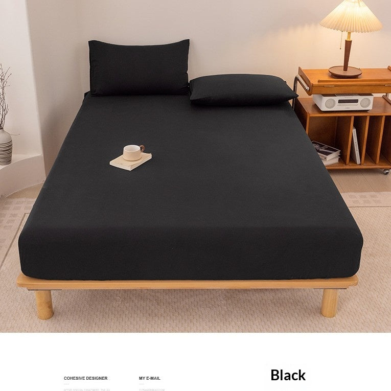 Lavé brossé de couleur solide feuille ajustée anti-dérapant couverture de lit tout-Inclusive Matelas Protecto