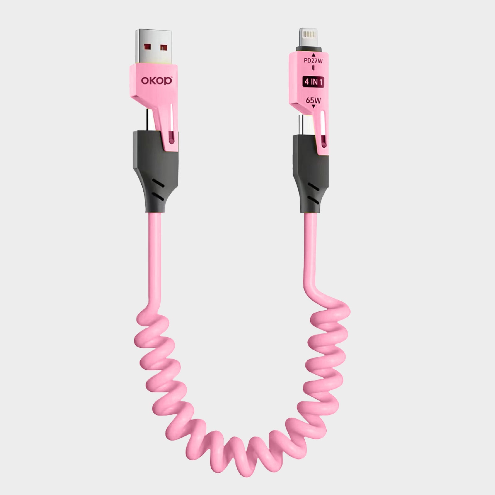 KP-314 3-en-1 4-en-1 65W câble de recharge rétractable charge rapide pour le produit Appl Huawe