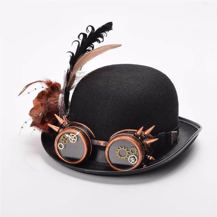 Lolita style foncé Verres vintage et chapeau plume Photo Prop