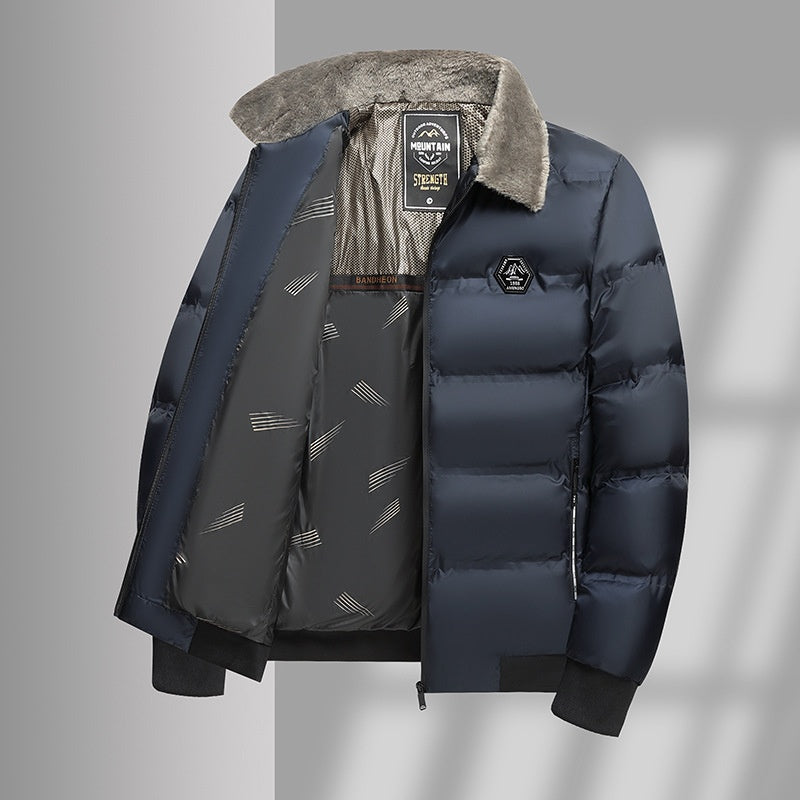Manteau casual rembourré en coton pour les papas d'âge moyen