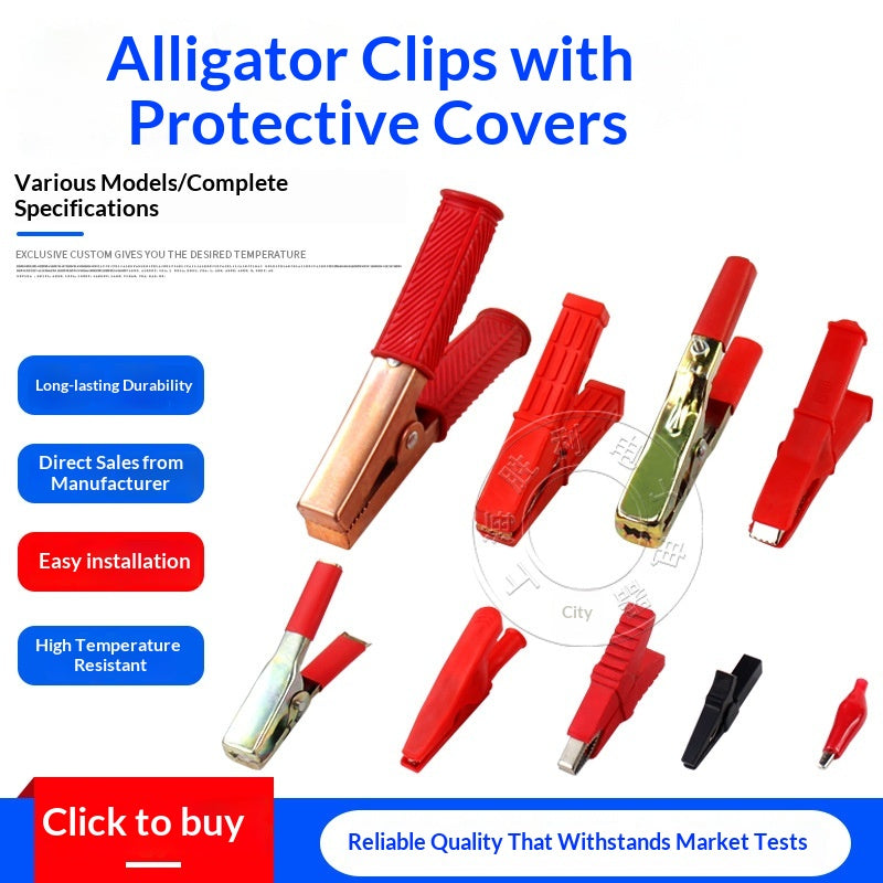 Clip d'alligator en cuivre pur pour charge de batterie de voiture