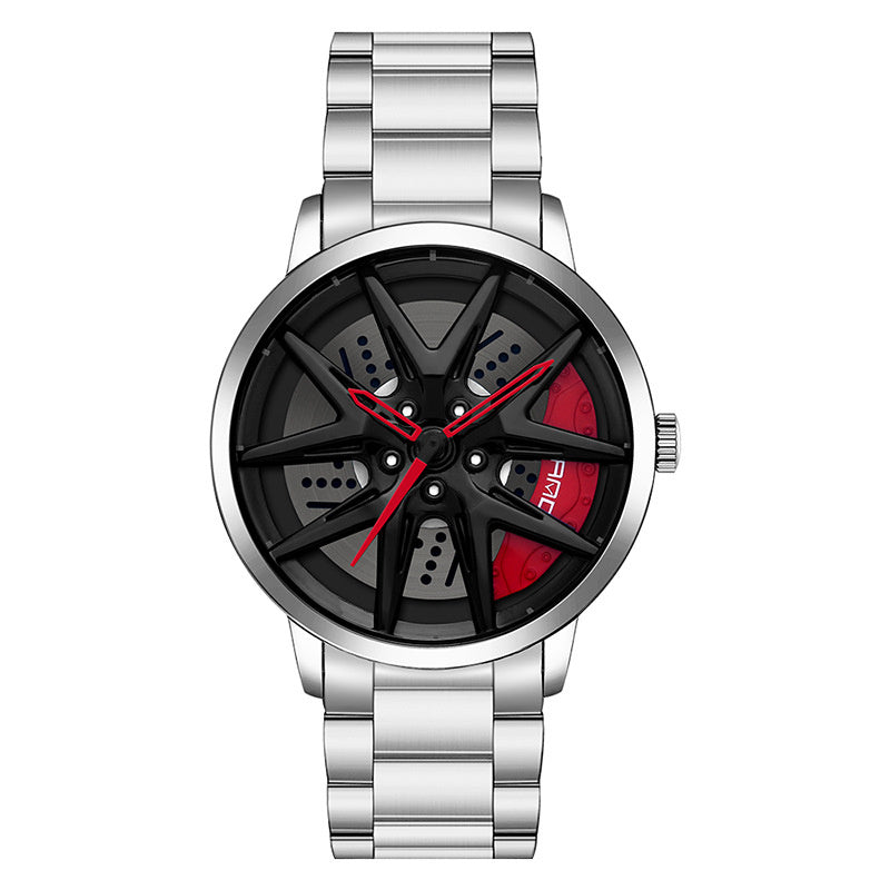 Cool Wheel Personnalité Montre Quartz Hollow Out