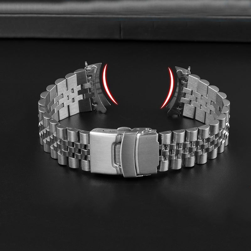Bracelet en acier inoxydable massif avec cinq perles plongée