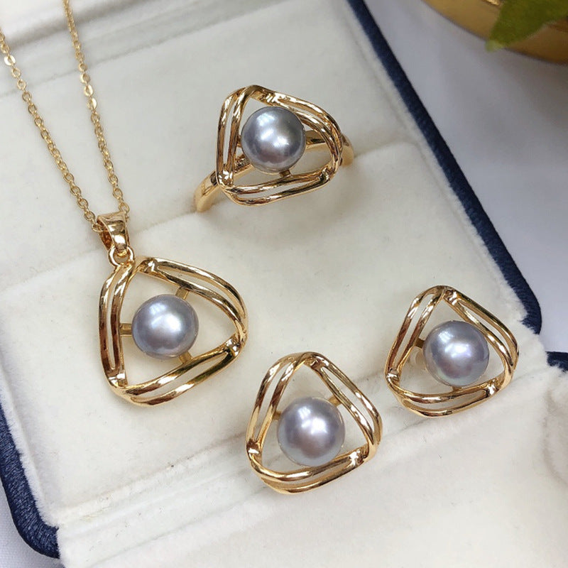 Costume simple et exquis de collier de perles d'eau douce