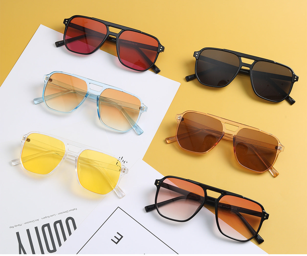 Lunettes de soleil carrées à double faisceau de mode pour femmes