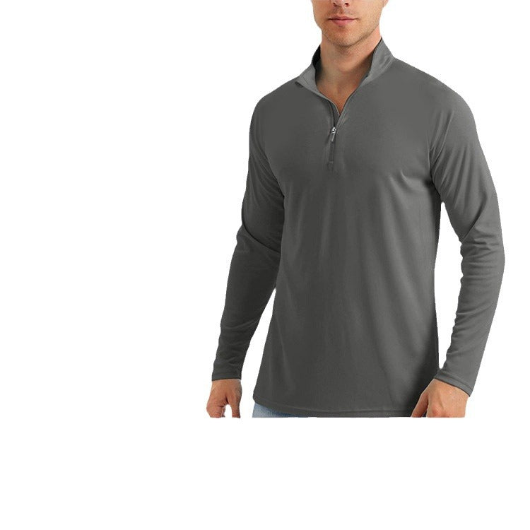 European And American Autumn and Winter Stand-Up Collar demi-zip manches longues Sweatshirt F