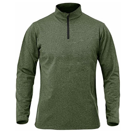 Manches longues pour hommes Stretchy Respirant Quick-Drying Casual Half-Zip Top