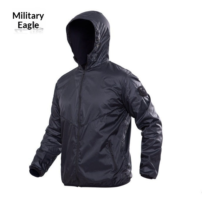 Séchage rapide Camouflage Skin Suit Tactical Hooded Outdoor Windbreaker avec desi respirant