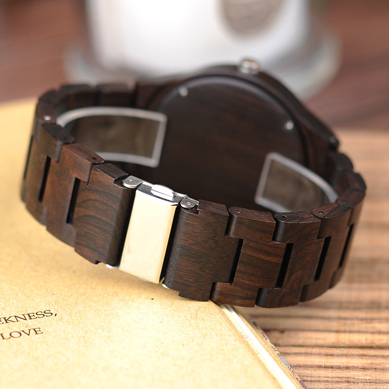 Montre en bois Classic analogique Quartz mode
