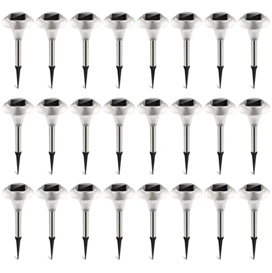 24-Pack Solar Garden Lights Outdoor IP44 Waterproof Solar Pathway Lights Color Changing