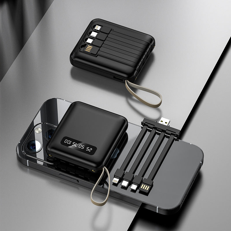 Compact et portable avec une banque d'alimentation de câble intégrée