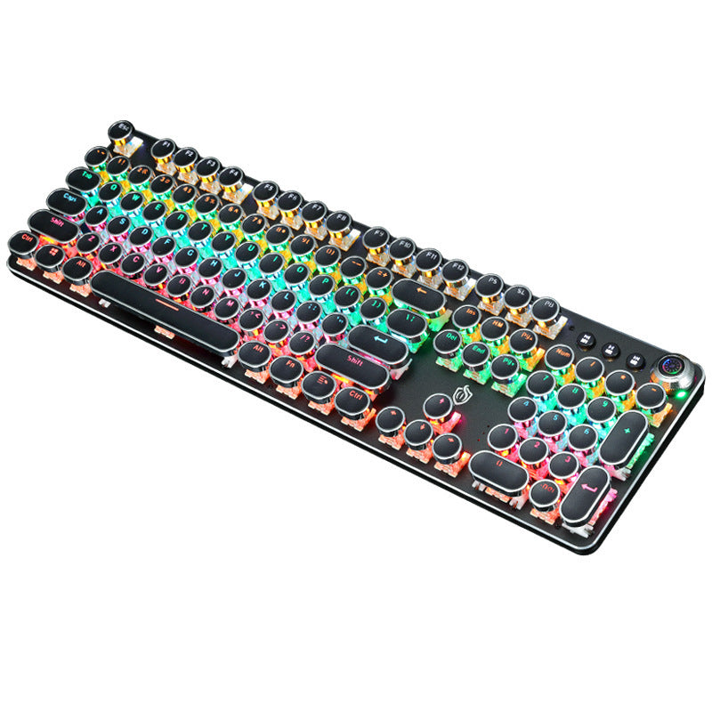 Clavier mécanique lumineux rétro punk électroplaqué