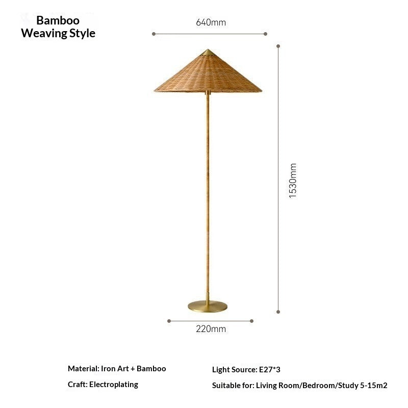 Lampe de sol en rotin tendance et créative
