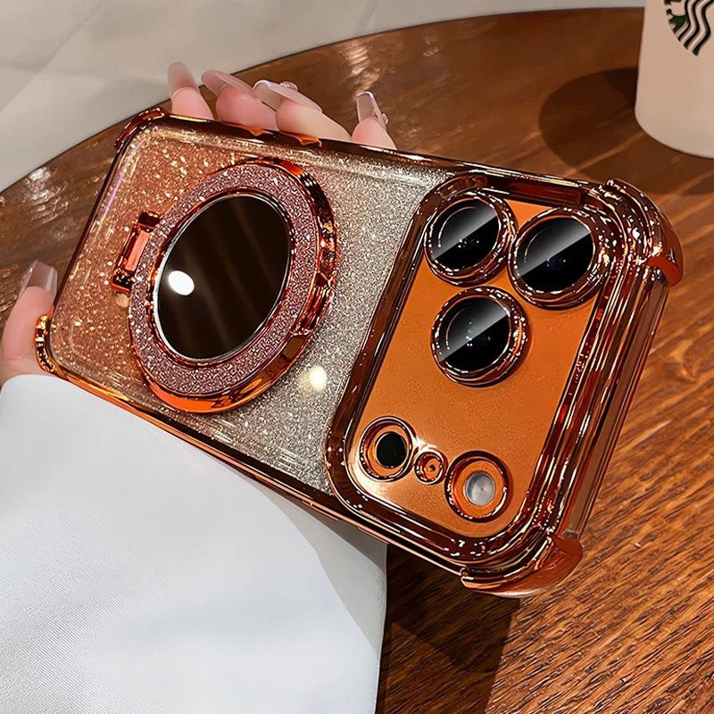 Étui de téléphone magnétique pour miroir de paillettes