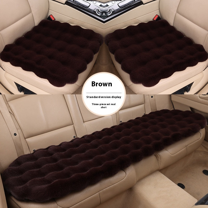 Voiture Coussin Winter Bubble Velvet Lapin en peluche Ensemble de trois pièces sans dossier