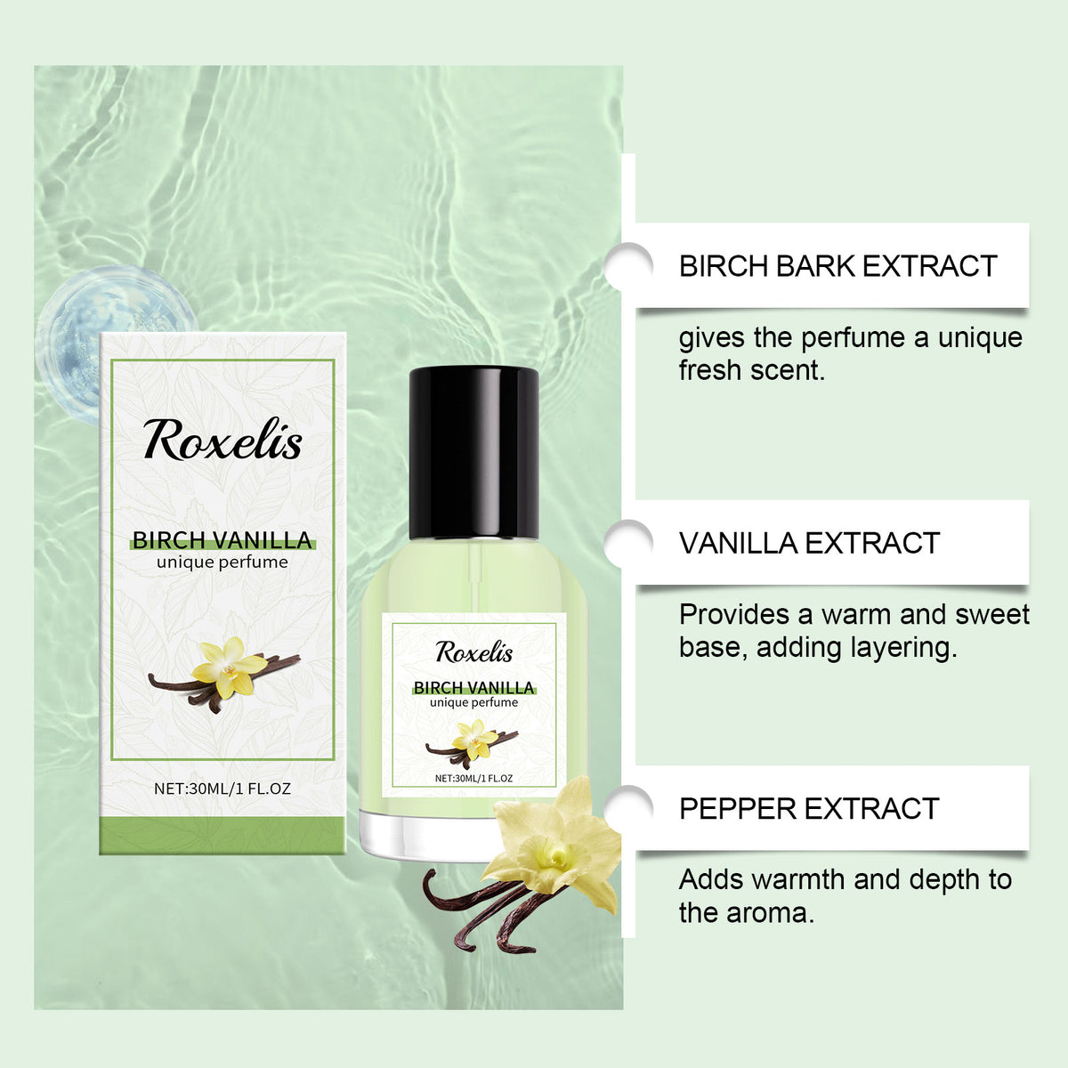 Parfum unique de la vanille de bouleau