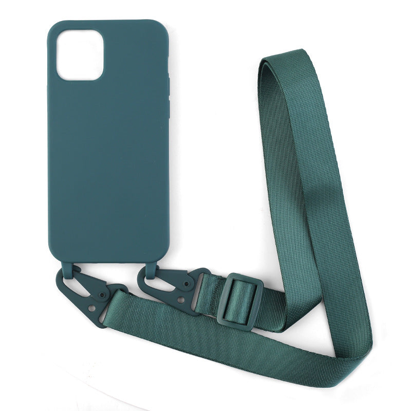 Personnalité Solid Color Lanyard Phone Case