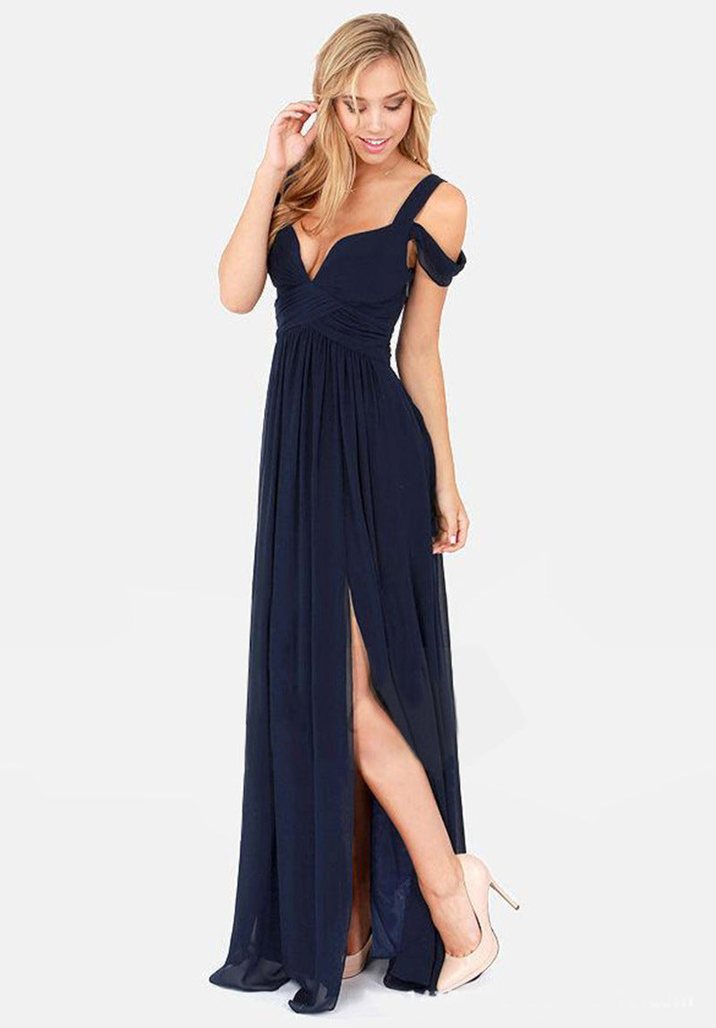 Longueur du sol Élégant style grec Robe plissée