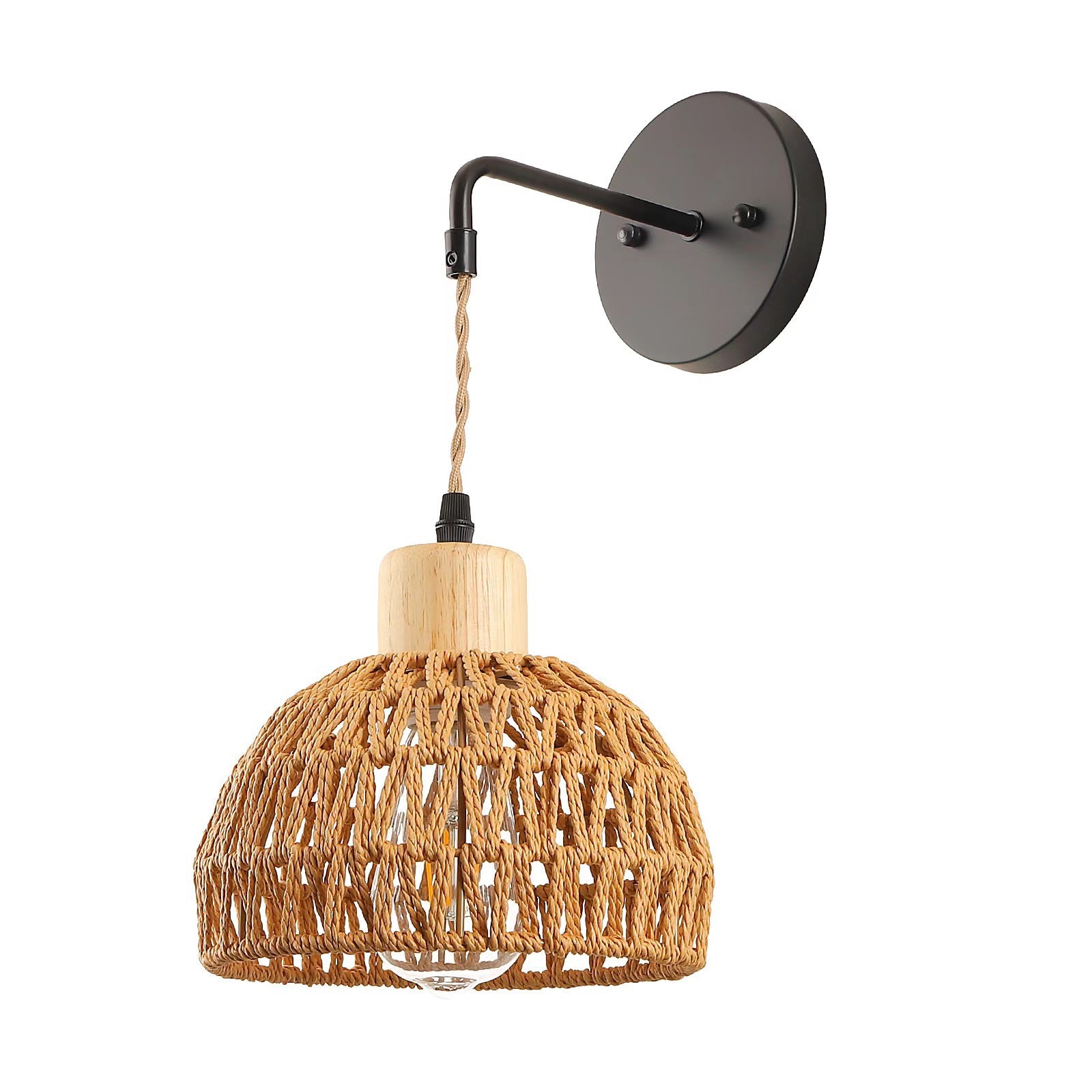 Rattan Vintage lampe murale de chanvre agricole