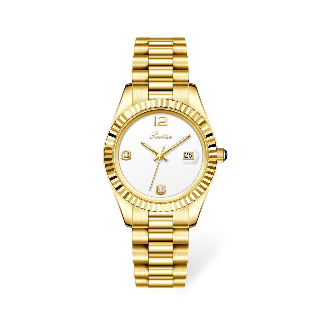 Montre Quartz Diamond Shining en acier pour femmes