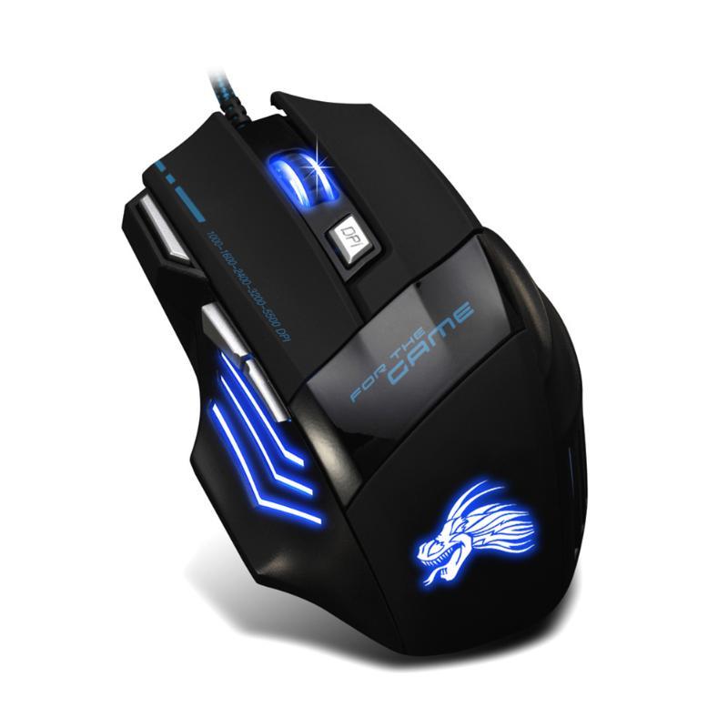 Souris de jeu filaire professionnel 5500DPI 7 boutons réglables