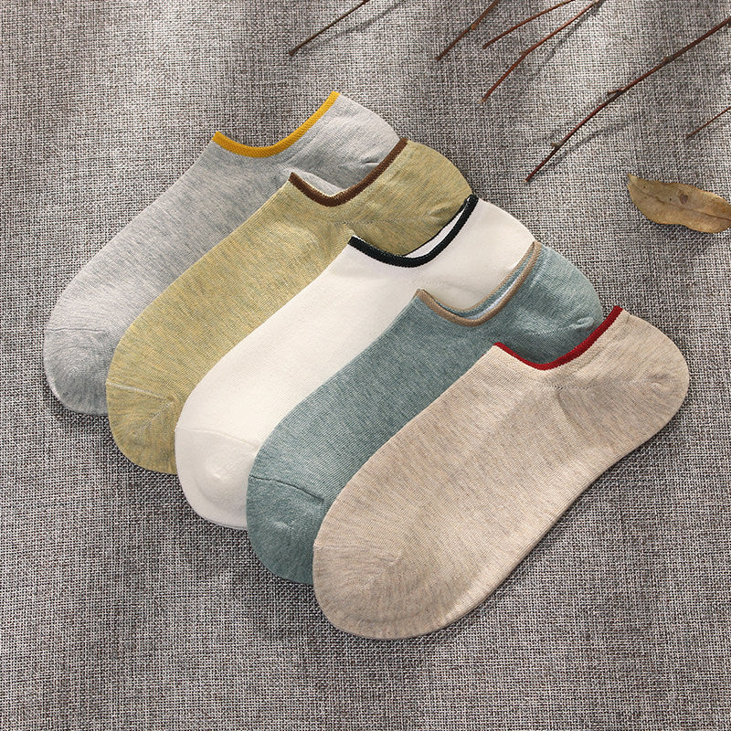 Été Low-cut Solid-color Business Coton Trendy Sweat-absorbent Respirant et Low-cut A
