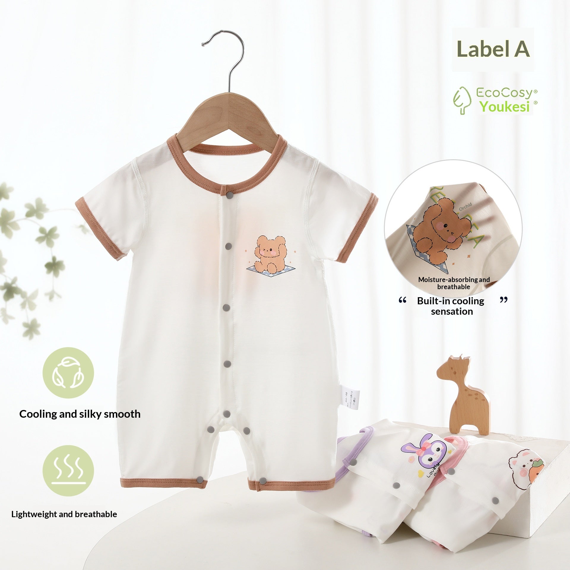 Été mince nouveau-né bébé onesie courte combinaison de saut