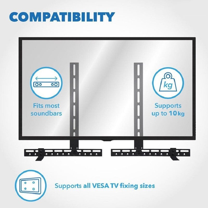 Barre de son réglable Playbar haut-parleur TV Bracket VESA Mount Holder Capacité 22LBS