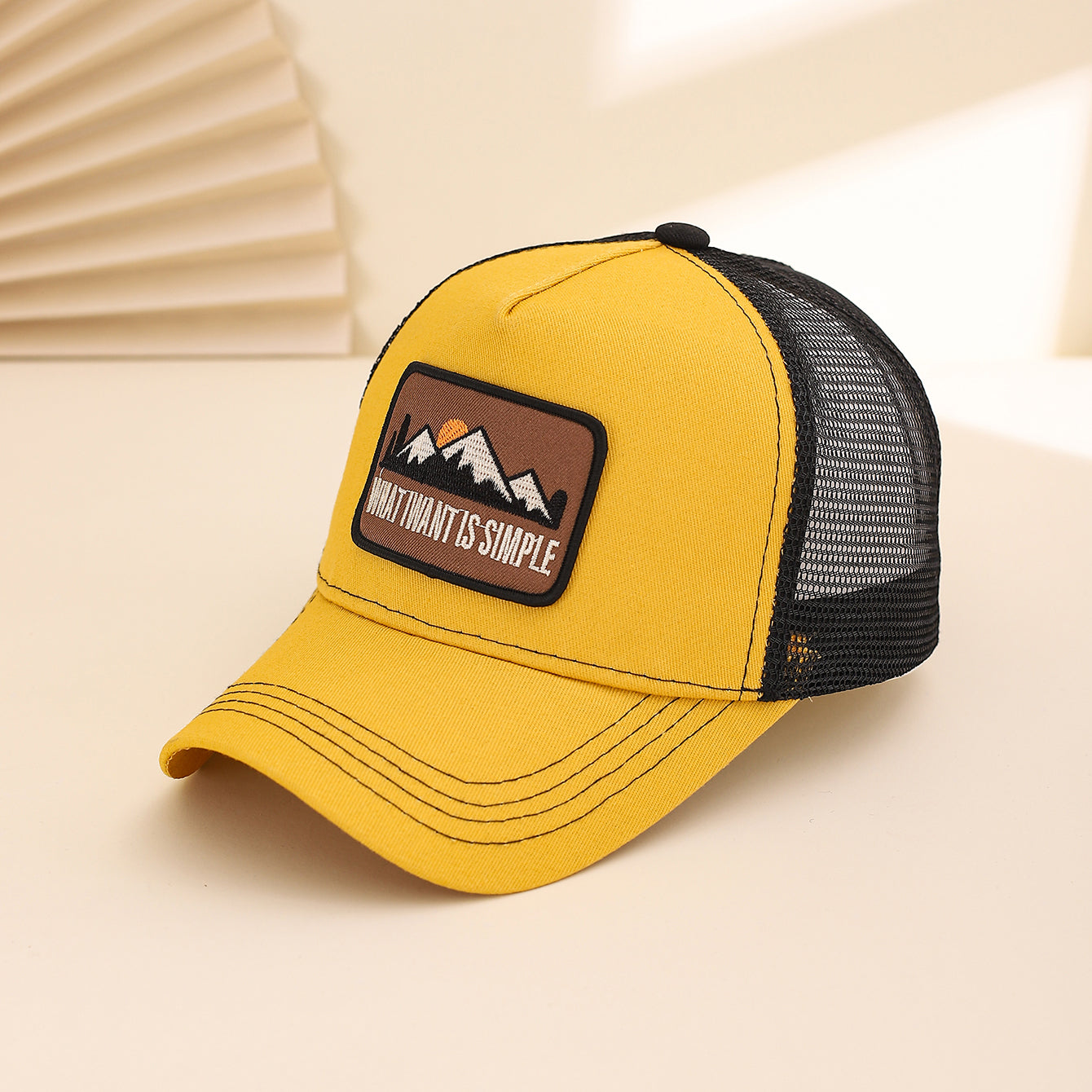 Patchwork homme Sunset Mountain Mesh Casquette de baseball