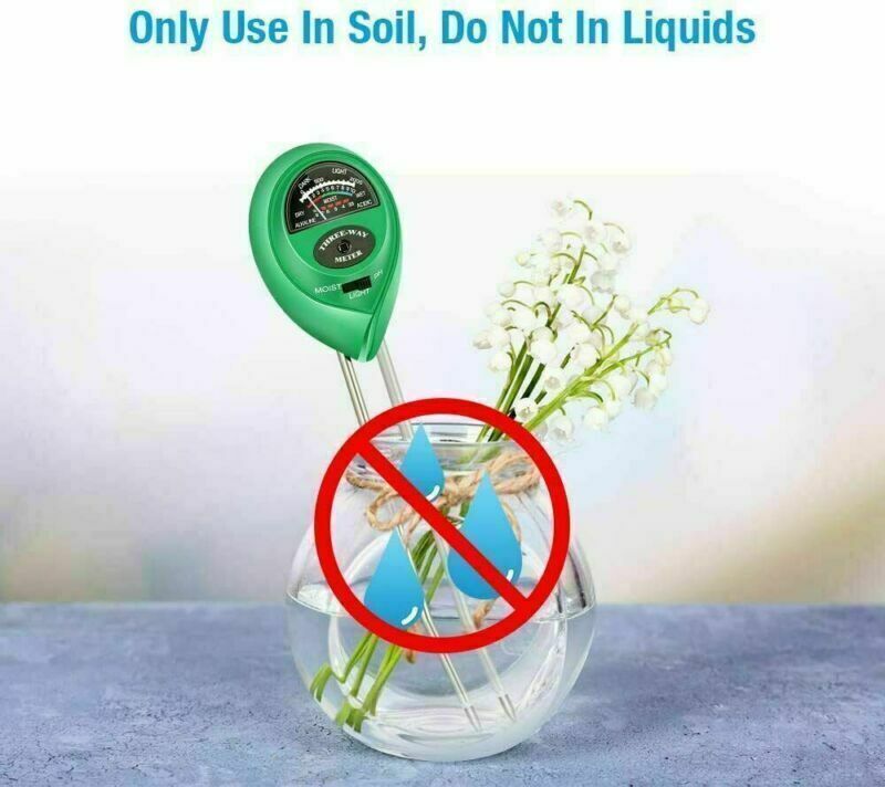 3 Dans 1 testeur PH compteur d'eau du sol compteur d'essai de lumière pour la plantation de plantes de jardin