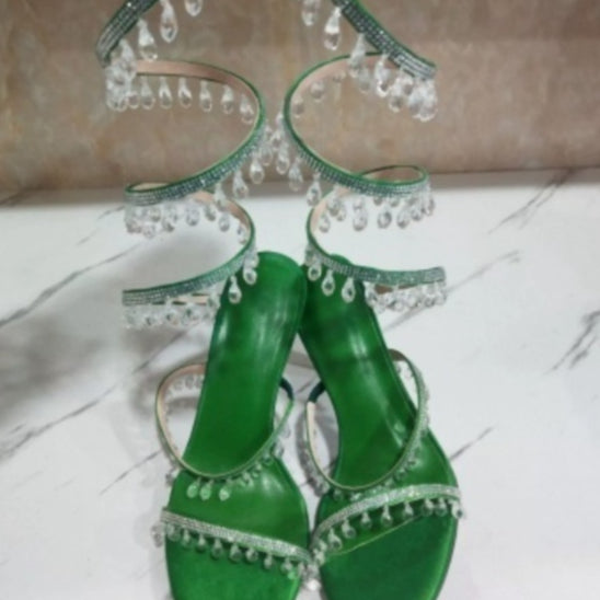 Pendentif en cristal Serpent Enroulé Strass Tassel Sandales décoratives