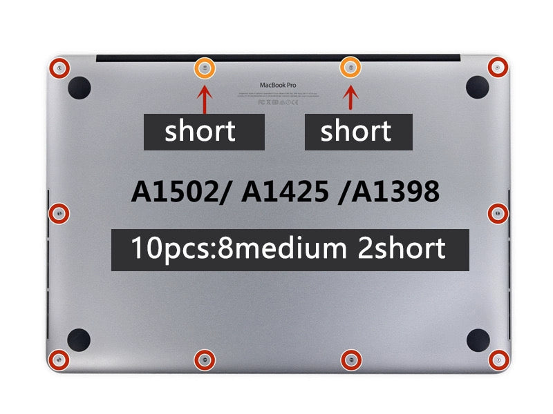 Applicable à Macbook Retina A1502 vis de coque inférieure A1398 vis de couverture arrière A1425 vis