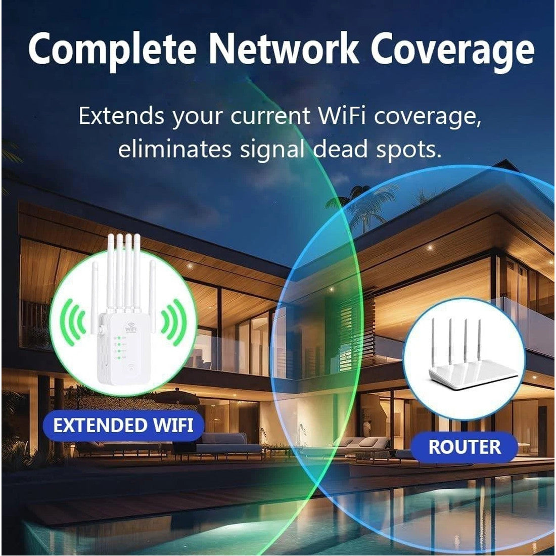 Amplificateur de signal à double bande, répéteur sans fil Gigabit 1200M