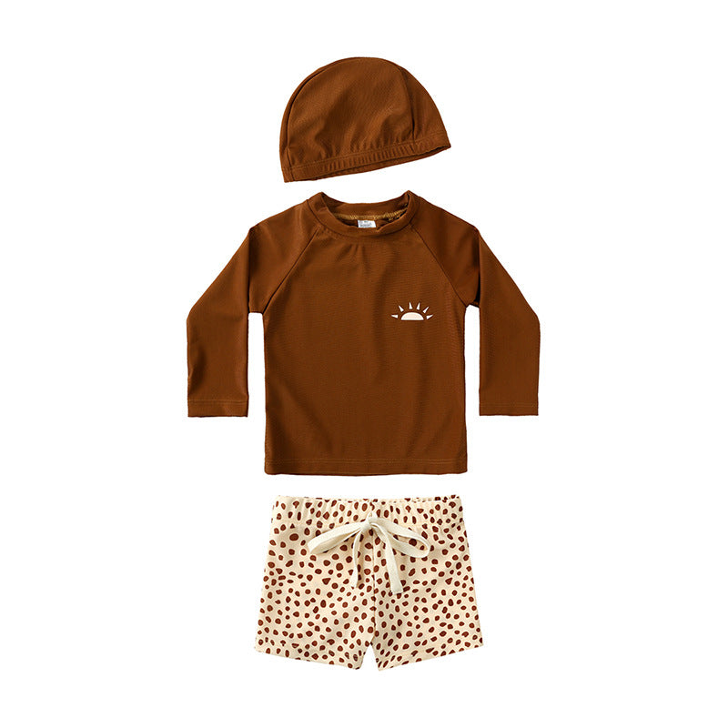 Maillot de bain à manches longues pour enfants d'été à deux manches Instagram-Style