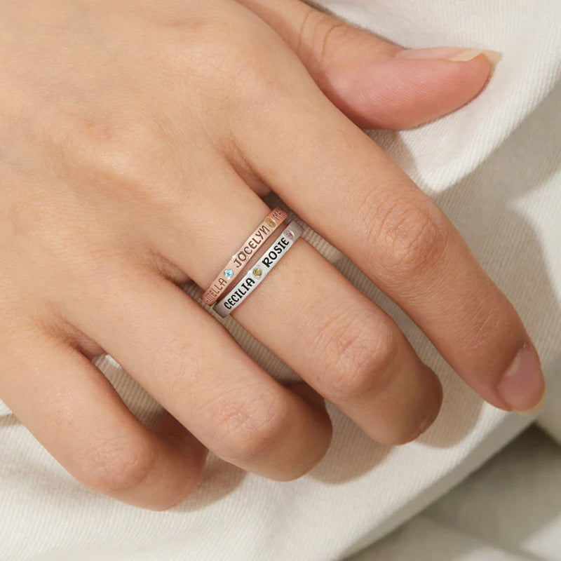 Bague en acier inoxydable de conception minimaliste