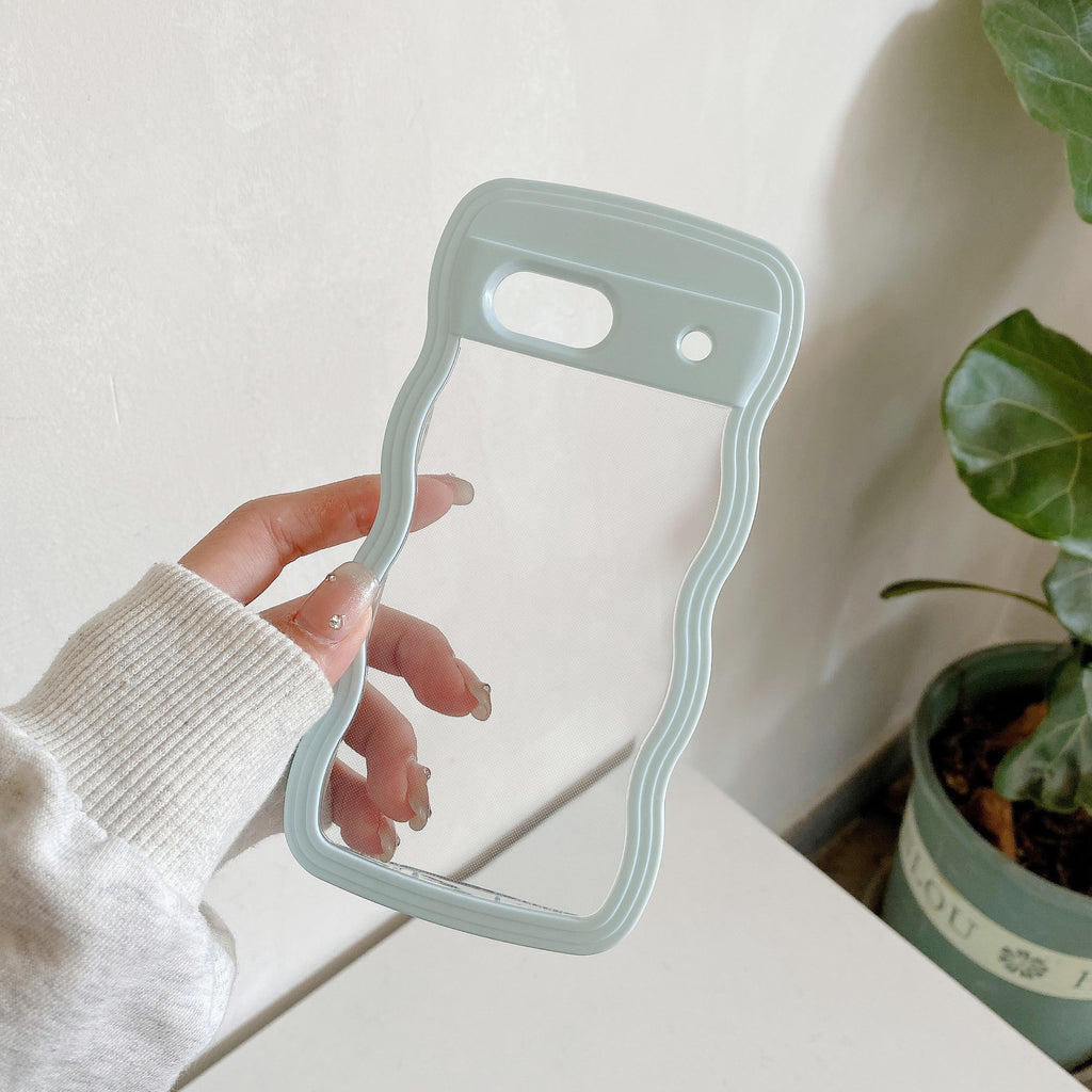 Deux-en-un Wave Shell Transparent Téléphone portable PC Couleur Hem