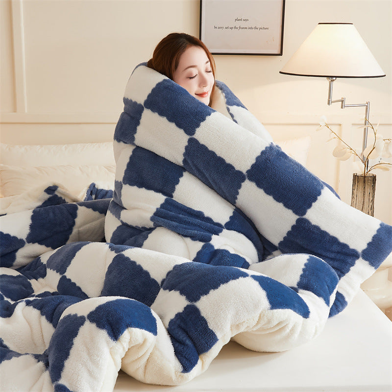 Insert de duvet à double face épaissé en coton lambswool