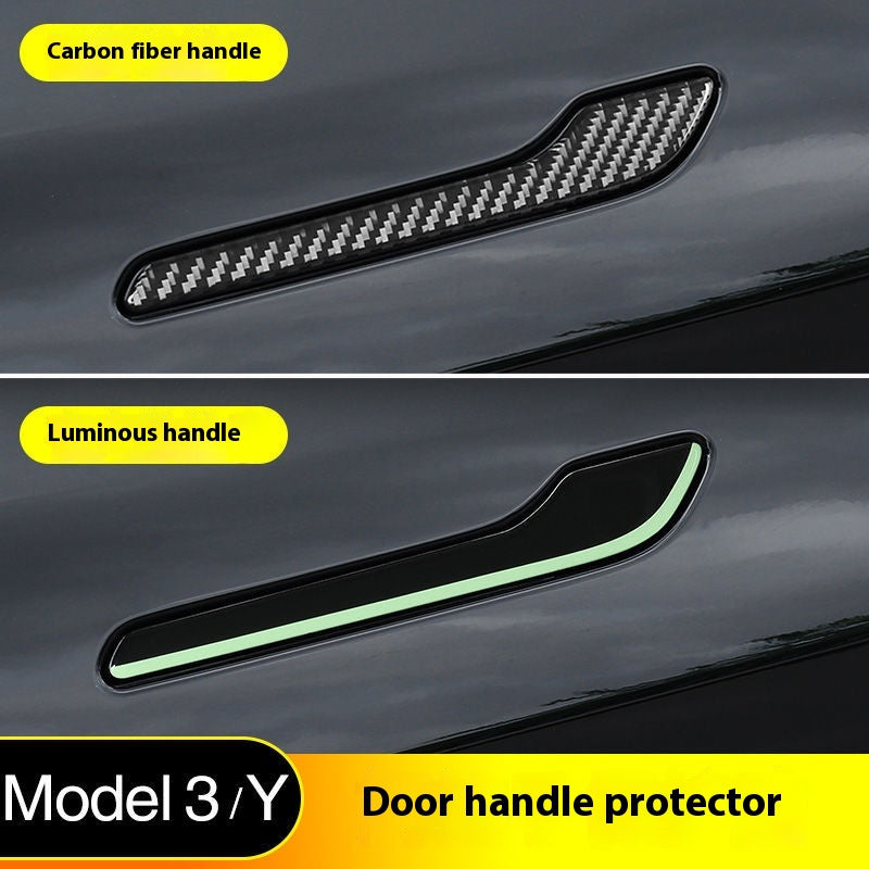 Poignée anti-rayure Patch Carbon Fiber Luminous Sticker Modification Ya Accessoires