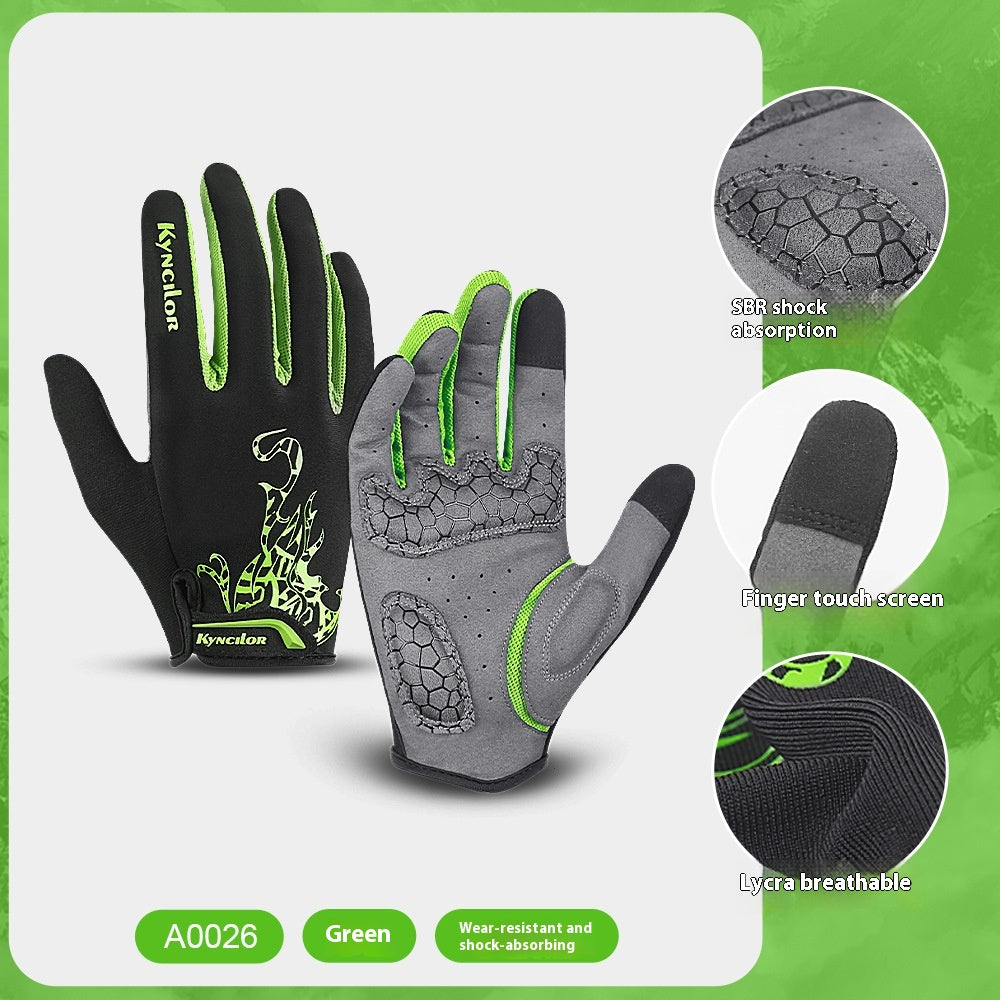 Vélo de montagne extérieur Long Doigt respirant Absorption de choc Gants de vélo résistant à l'usure