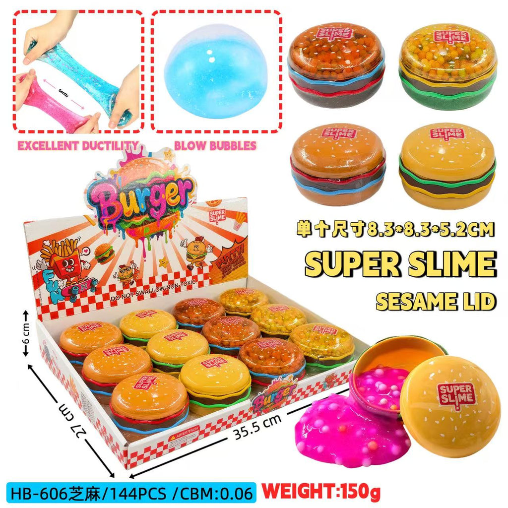 Jeu en forme de burger de simulation avec perles colorées en mousse