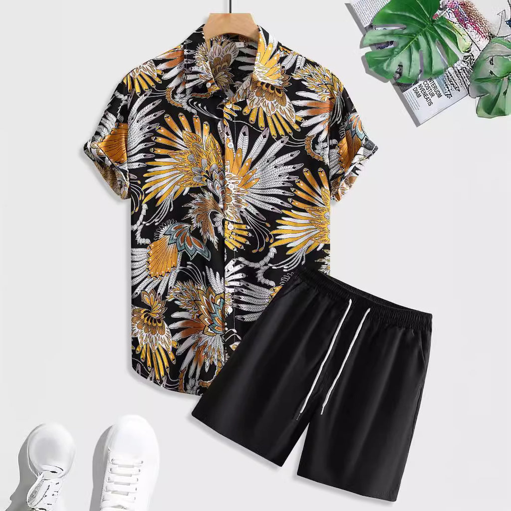 Chemise à manches courtes imprimées pour hommes