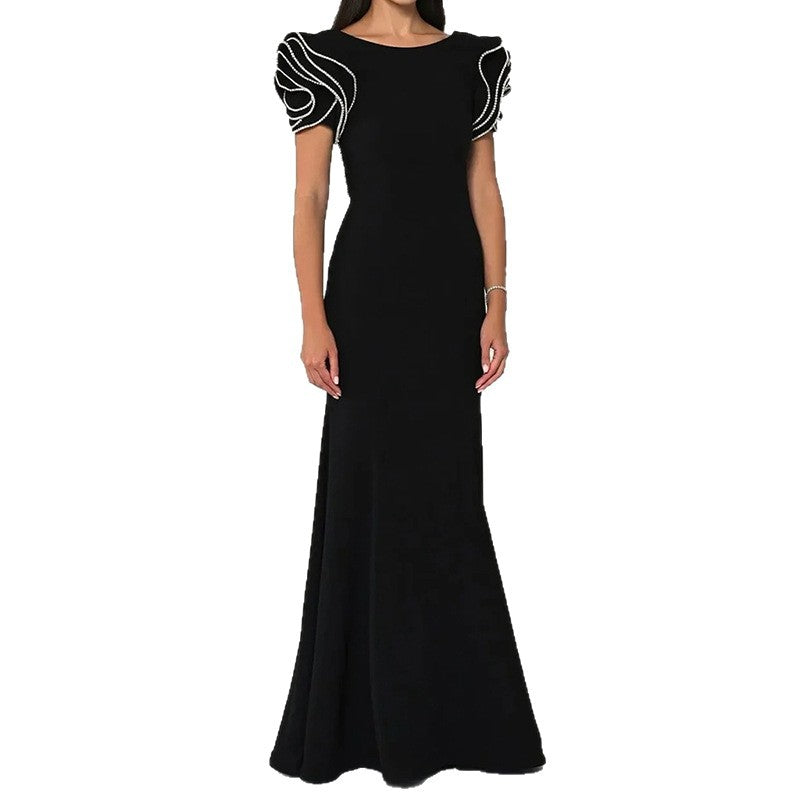 Robe de jupe en queue de poisson à col rond